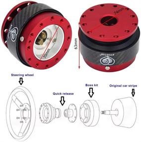 img 3 attached to 🔴 Kyostar Рулевая колонка Комплект быстрого выпуска - Подлинный адаптер на основе углеродного волокна Snap Off Boost Kit (Красный)