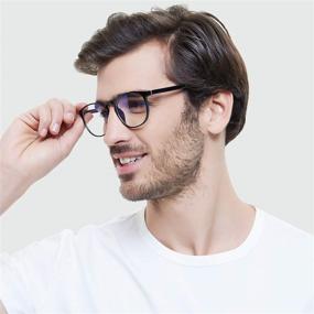 img 2 attached to 👓 FEIYOLD Blue Light Blocking Glasses Women/Men: Retro Round Anti-Eyestrain Computer Gaming Glasses [2-Pack] - Protect Your Eyes & Enhance Your Style