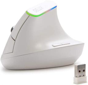 img 4 attached to DELUX 2.4G Wireless Vertical Mouse - Ergonomic Optical Design, 1600DPI, 6 Buttons, Reduce Hand & Wrist Pressure - M618C-White