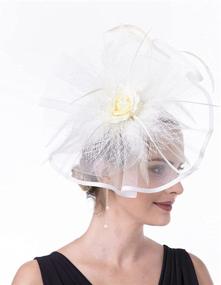 img 2 attached to 🌟 Litter Star Fascinators Cocktail SY04 Cream Women's Accessories: Elegant Additions for Any Occasion