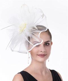 img 3 attached to 🌟 Litter Star Fascinators Cocktail SY04 Cream Women's Accessories: Elegant Additions for Any Occasion