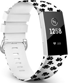 img 4 attached to Ремешки ShunDee Floral из силикона для замены Fitbit Charge 4/3: Водонепроницаемые браслеты с 🌸 неистребимыми напечатанными узорами, совместимые с Charge 3 SE - Спортивные ремешки для женщин и мужчин