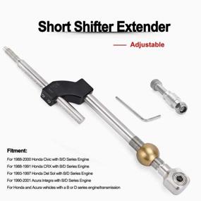 img 3 attached to ✨Улучшите свой опыт переключения передач в Honda Civic B&D с помощью PQY Stainless Steel Short Shifter - регулируемого по высоте двойного изгиба