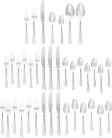 img 3 attached to Oneida Cella Silverware Set: 42 Piece, Service for 8, 18/0 Stainless Steel Everyday Flatware