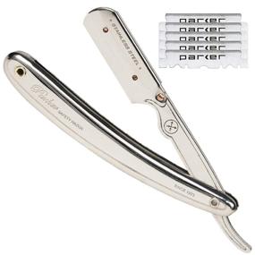 img 4 attached to 💈 Parker SR1 Shavette Straight Edge Professional Barber Razor for Men - Stainless Steel with 5 Premium Platinum Blades