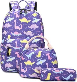 img 3 attached to Lightweight Dinosaur Backpacks Bookbags Colorful Backpacks