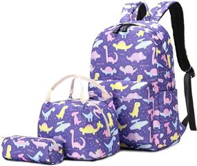 img 4 attached to Lightweight Dinosaur Backpacks Bookbags Colorful Backpacks