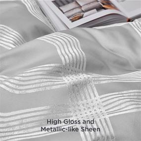 img 2 attached to 🛏️ Bedsure Queen Duvet Cover Set - Stylish Grey Geometric Patterned Queen Size, Luxury Hotel Jacquard Duvet Cover with 2 Pillow Shams - Silver Grey Queen