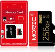 📷 high-speed 256gb micro sd card + adapter - class 10 memory card for android smartphone, camera, tablet & drone logo