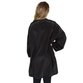 img 2 attached to 👩 Black Hair Stylist Smock - Stylist Tunic with Roll Sleeves and Pockets - Salon Smock for Women - Hairdresser Jacket - Esthetician Uniform (Regular Size)