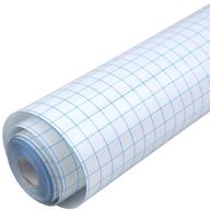 12x50 ft clear vinyl transfer tape with blue alignment grid - medium tack for self-adhesive vinyl signs | application transfer paper roll for silhouette cameo, decals, stickers, windows logo