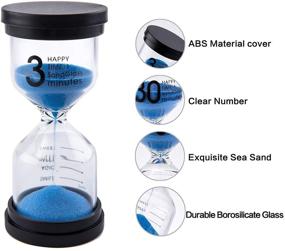 img 2 attached to Classroom and Kids' Sand Timer Set - Large Plastic Hourglass Timers for Visual Learning - Pack of 6 Sand Clocks with Toothbrush Design for Toddlers