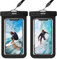 📱 joto universal waterproof pouch, ipx8 underwater case for iphone 13 pro max, galaxy s20 ultra - 2 pack, black logo