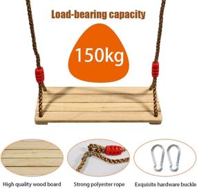 img 2 attached to 🪡 ValueHall Wooden Hanging Swing Seat: Adjustable Swing Chair for Children & Adults | Suitable for Playground, Park, Garden & Yard | V7110A