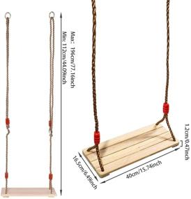 img 3 attached to 🪡 ValueHall Wooden Hanging Swing Seat: Adjustable Swing Chair for Children & Adults | Suitable for Playground, Park, Garden & Yard | V7110A