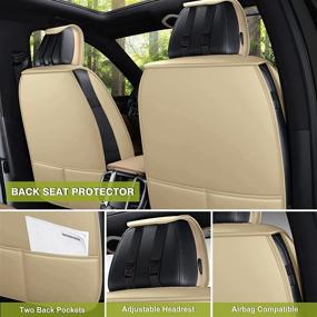 img 2 attached to 🚗 AOOG Leather Car Seat Covers: Ultimate Protection for Auto Interiors - Full Set
