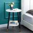 urraca table，white table，2 tier nightstand shelf，18 logo