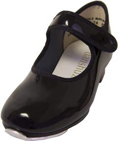 img 4 attached to Danshuz Toddler/Child Black Patent Loop Touch Closure Tap Shoes 👞 - Size 6M: Stylish and Secure Footwear for Your Little Dancer