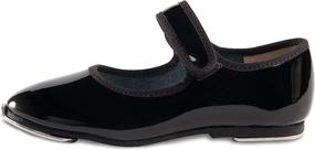 img 2 attached to Danshuz Toddler/Child Black Patent Loop Touch Closure Tap Shoes 👞 - Size 6M: Stylish and Secure Footwear for Your Little Dancer