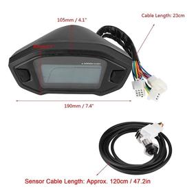 img 3 attached to 🏍️ Enhanced Universal LCD Digital Motorcycle Speedometer MPH Tachometer with Colorful Display and Speed Sensor