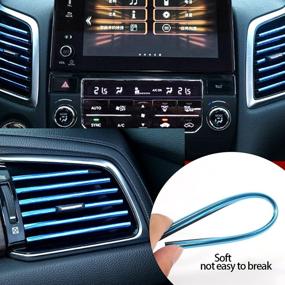 img 1 attached to 40-PC Car Air Conditioner Vent Outlet Trim Strips, PVC U-Shape Car Interior Moulding Strip Line, DIY Decoration for Straight Air Vent Outlet | Shiny Blue Accessories for All Cars