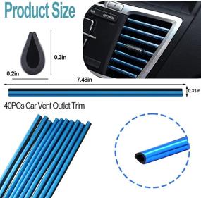 img 3 attached to 40-PC Car Air Conditioner Vent Outlet Trim Strips, PVC U-Shape Car Interior Moulding Strip Line, DIY Decoration for Straight Air Vent Outlet | Shiny Blue Accessories for All Cars