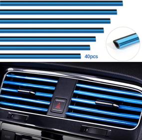 img 4 attached to 40-PC Car Air Conditioner Vent Outlet Trim Strips, PVC U-Shape Car Interior Moulding Strip Line, DIY Decoration for Straight Air Vent Outlet | Shiny Blue Accessories for All Cars