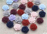 50pcs resin rose flower flatbacks cabochons for beautiful flat back decor - dp241 logo