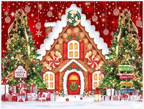 img 4 attached to 🎄 Allenjoy 96"x 72" Christmas Gingerbread House Backdrop for Winter Photography Xmas Tree Background Santa Baby Shower Birthday Party Decoration Banner Supplies Photo Booth Favor Gift Prop