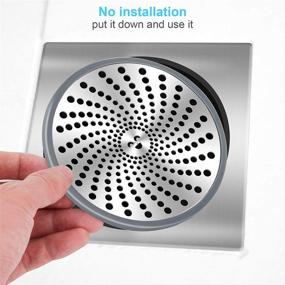 img 1 attached to 🚿 YXYL Shower Drain Hair Catcher - Premium Stainless Steel Hair Trap for Bathroom Showers, 4.85 inch Flat Drain Cover