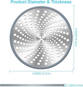 img 3 attached to 🚿 YXYL Shower Drain Hair Catcher - Premium Stainless Steel Hair Trap for Bathroom Showers, 4.85 inch Flat Drain Cover