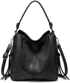 img 4 attached to 👜 Realer Leather Tassel Handbags: Stylish Women's Purses & Wallets for Totes
