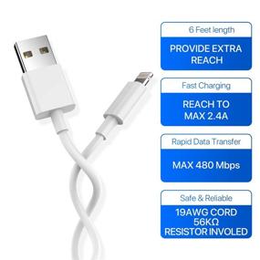 img 2 attached to 🔌 High-Speed iPhone Charger AUNC 3PACK 6 Feet Long Lightning to USB Charging Cable Sync Cable Compatible with iPhone 11/XS Max/X/8/7/Plus/6S/6/SE/5S iPad...