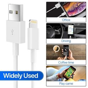 img 1 attached to 🔌 High-Speed iPhone Charger AUNC 3PACK 6 Feet Long Lightning to USB Charging Cable Sync Cable Compatible with iPhone 11/XS Max/X/8/7/Plus/6S/6/SE/5S iPad...