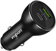 🚗 18w fast car charger usb c, volport rapid usb pd car charger adapter with quick charging 3.0 compatible with samsung & type c port - iphone se 2020, iphone 11 pro max, xs max, xr, x, 8 plus, google pixel 4 logo