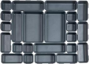 img 2 attached to Bakery Supply: 36-Piece Plastic Interlocking Desk Drawer Organizer Tray Set - Multipurpose Storage 📦 Containers for Office, Kitchen, Cabinet, Vanity - Dividers and Organizers for Drawers in 4 Sizes