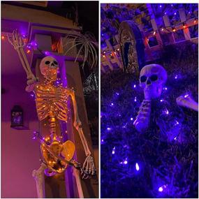 img 3 attached to 🎃 Spooky Delight: DecoBrite Orange 26ft LED Halloween String Lights - Battery Operated, 8 Modes, 100 Micro Orange Bulbs for Indoor/Outdoor Decor!