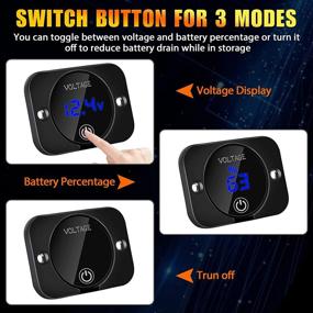 img 3 attached to 🚗 Enhanced 12V Voltage Gauge with Touch Switch & LED Digital Display - Waterproof Voltmeter Panel for Car, Boat, Marine, Motorcycle, Truck, ATV, UTV