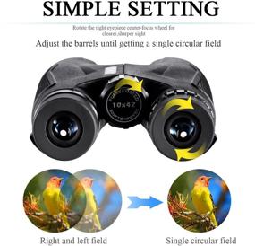 img 1 attached to 🔭 HUTACT 10x42 Binoculars - Adults, Storage Bag Included, BAK-4 Roof Prism, Professional Bird Watching Binoculars, Travel, Hunting, Concerts, Sports, Compact Waterproof and Fog Proof Binoculars