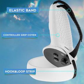 img 1 attached to 🎮 Enhance your Oculus Quest 2 Gaming Experience with Orzero TPU Controller Cover and Nylon Strap Set - Anti-Throw Protective Adjustable Handle in White