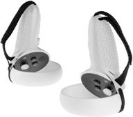 🎮 enhance your oculus quest 2 gaming experience with orzero tpu controller cover and nylon strap set - anti-throw protective adjustable handle in white logo