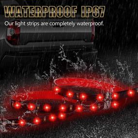 img 1 attached to 🚦 JUNEVEN Tailgate Light Bar 60 Inch: Brake, Turn Signal, Reverse & Running Lights for Trucks, SUVs, RVs & More - Red/White, No-Drill Installation