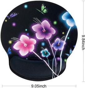 img 2 attached to RICHEN Memory Foam Mouse Pad with Wrist Support and Ergonomic Rest, Non-Slip Rubber Base for Computer Laptop & Mac, Lightweight Cushion for Home, Office & Travel - Beautiful Flowers