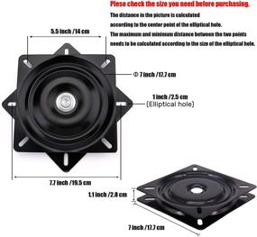 img 3 attached to 💺 7 Inch Seat Swivel Base Mount Plate for Bar Stools and Chairs - Supports up to 400 lbs