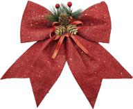 🎀 allgala christmas decorative bows for wreath garland treetopper christmas tree, large size (11" red, pack of 2)-xbw93021 logo