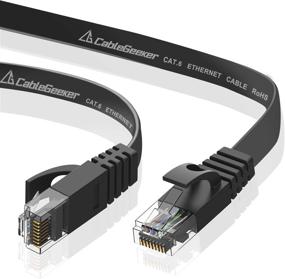 img 4 attached to 🐱 10ft (2 Pack) Black Cat 6 Ethernet Cable: High-Speed, Flat Internet Network Cable Offering Enhanced Bandwidth - Short Cat6 Ethernet Patch Cable - Snagless RJ45 Connectors - Comparable to Cat5e Price