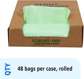 img 2 attached to 🛍️ Envision E3039E11 EcoSafe-6400 Compostable Bags, 30x39, 30 Gallon Capacity, 1.10 Mil Thickness, Green (Pack of 48) - STOUT