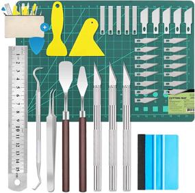 img 4 attached to 🔪 Premium 39-Piece Vinyl Weeding Tools Kit with Stainless Steel Plotter Accessories - Includes Precision Carving Craft Hobby Knife & Storage Bag for Silhouettes, Cameos, DIY Art Work Cutting, Scrapbook