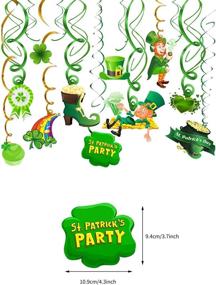 img 3 attached to 🍀 St. Patrick's Day Swirls Party Decorations - 22 pcs Irish Shamrock Hanging Swirls Supplies, St. Patrick's Day Foil Swirl Decorations in Lucky Irish Gold Green Swirl Décor