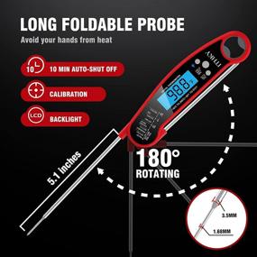 img 1 attached to 🌡️ ITHKY Digital Instant Read Meat Thermometer for Cooking - Fast, Precise & Waterproof with Backlight, Calibration, Foldable Probe - for Deep Frying, Grill, BBQ, Kitchen, Outdoor